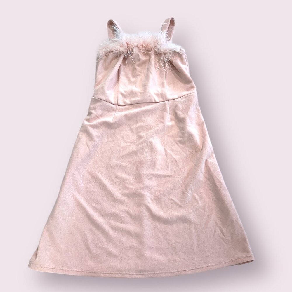 Speechless Kids Girls Blush Pink Fun Feather Dress size 16
